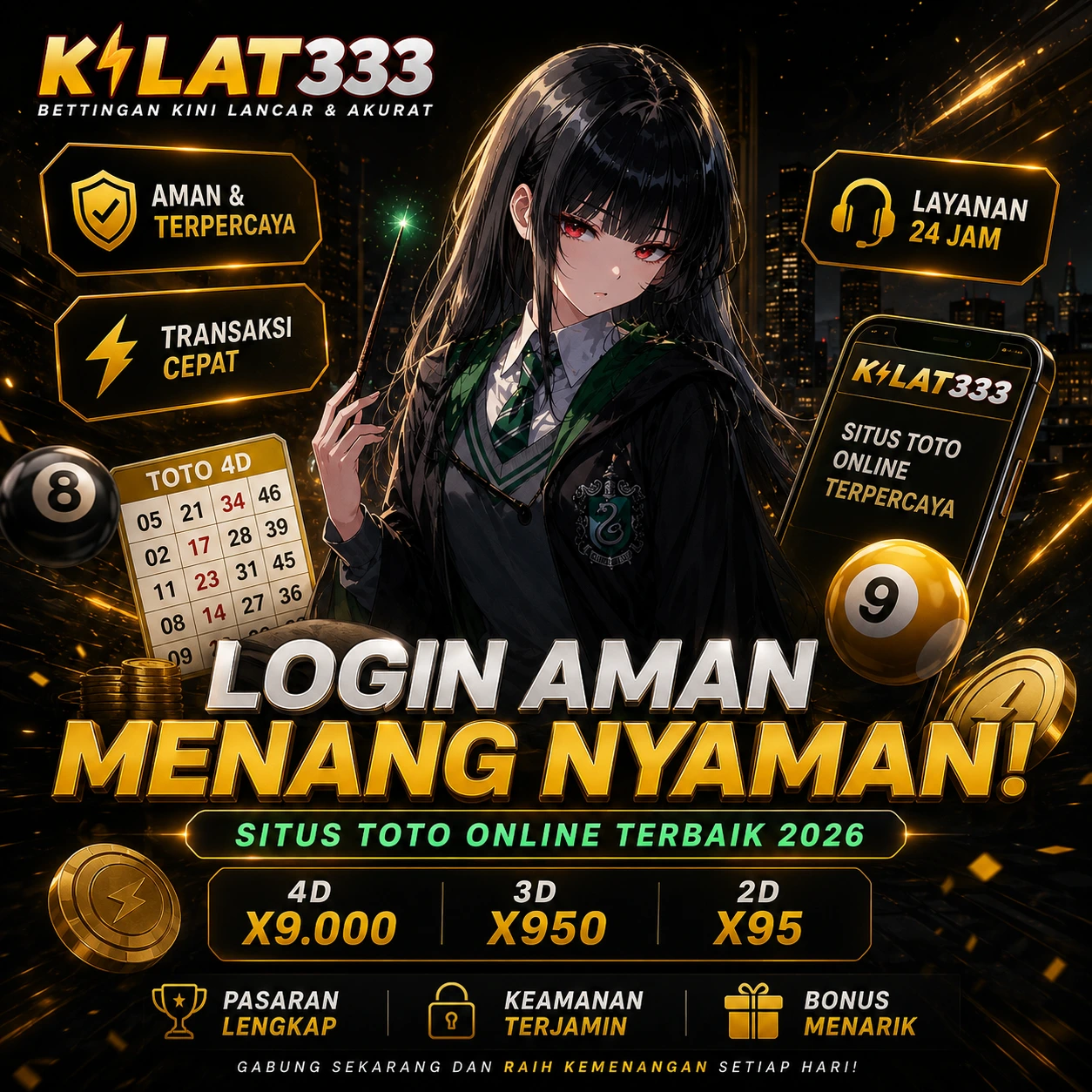 Thumbnail 1 of 3, Poster, KILAT333 Cabang Permainan Togel Login Prioritas Tanpa Batas designed and sold by KILAT333.